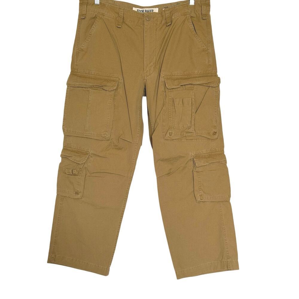 NWT Eddie Bauer Cargo Pants Brown Utility Multiple Pockets Mens Size 40x30